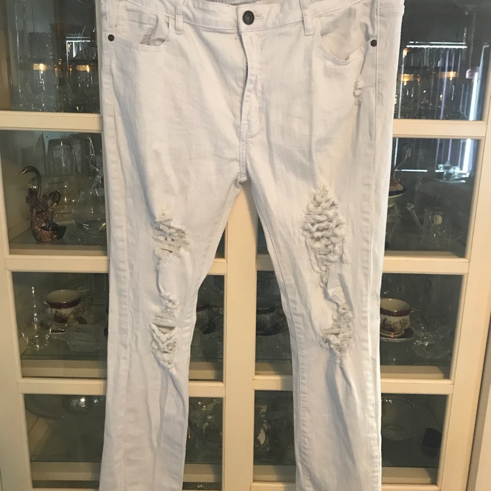 Machine Jeans Skinny Distressed Size 35/19 White
